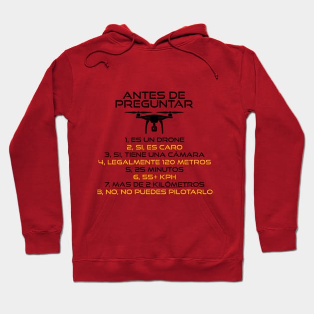 Drone Pregunta Negro Español Hoodie by MyCatGordi